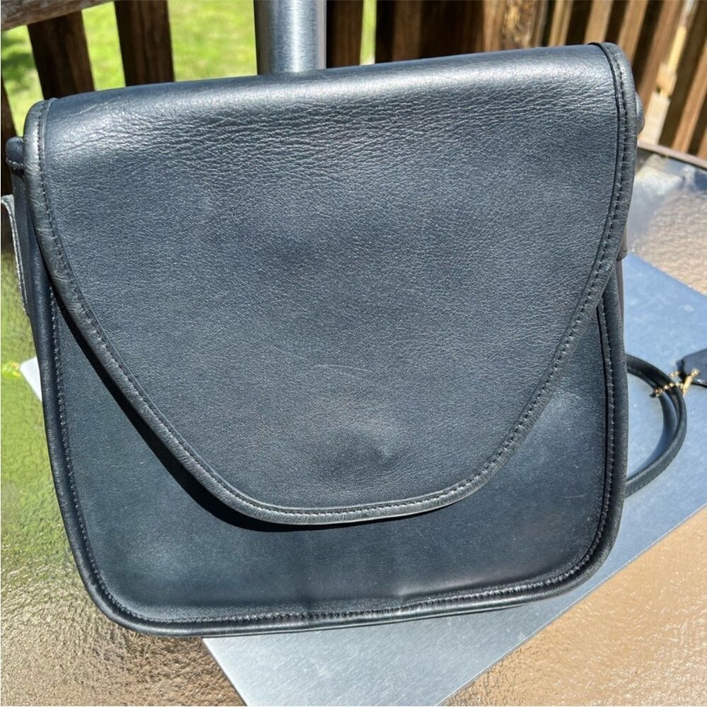Coach Vintage Navy Blue Geometric Lindsay Crossbody Bag W/Blue Hang Tag - Picture 16 of 16
